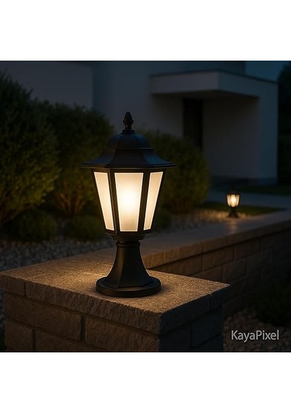 Klas Set Üstü Bahçe Aydınlatma | 42 cm Siyah Dış Mekan Aplik Yol Lambası | IP54 E27 Duylu Direk Tipi Bahçe Lambası (1 Adet) fırsatları