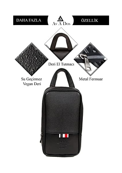 Av A Dos Erkek Siyah Vegan Deri Tıraş Seyahat Kozmetik Portföy Bakım El Çanta Günlük fiyatları