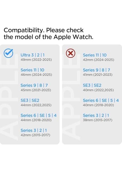 49MM Ultra Seri 3/2/1 - 46MM Seri 11/10 - 45MM Seri 9/8/7 - 44MM Seri Se3/se2/se/6/5/4 ile Uyumlu Kordon Kayış Band Durapro - AMP02465 modelleri