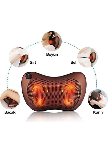 Paoss 8 Toplu Ovmalı Masaj Yastığı Ayak Bel Boyun Sırt Vücut Omuz Aleti Yeni Model Masaj Yastığı