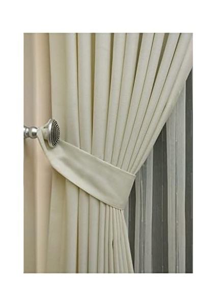 Ekru Düz Renk Fon, Pilesiz Düz Dikim, Tek Kanat 70 x 270 cm fiyatları