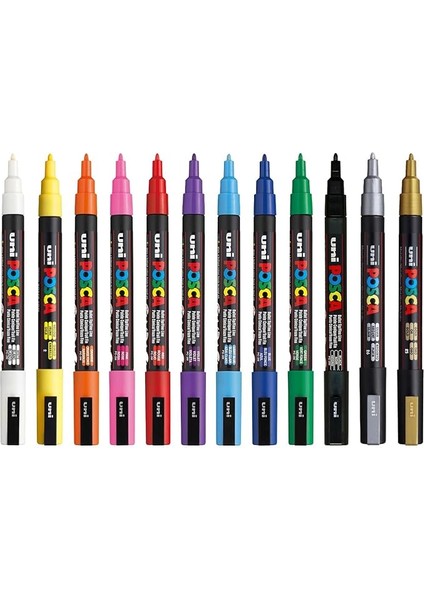 Posca Markör Kalem 3m 12'li Set 0.9-1.3 mm Keçe Uçlu