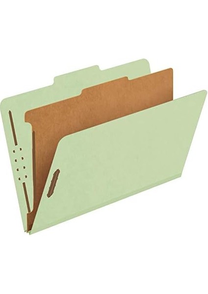 Geri Dönüşümlü Sınıflandırma Dosya Klasörleri, 1 Bölücü, 2 "gömülü Bağlantı Elemanları, 2/5 Sekmeli Kesim, Yasal Boyut, Açık Yeşil, 10'lu Kutu (28776R) fiyatları