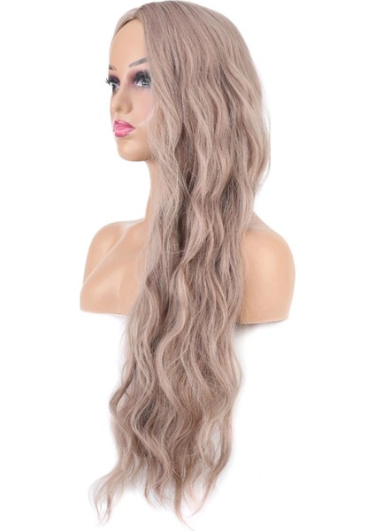 Uzun Su Dalgası Fiber Sentetik Peruk - Küllü Bebek Sarı fırsatları
