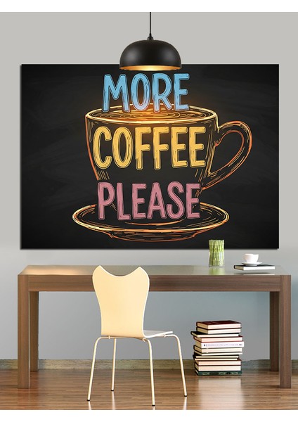 Kahve Fincanında Eğlenceli Yazı Dekoratif Kanvas - Mdf Ahşap Tablo fiyatları
