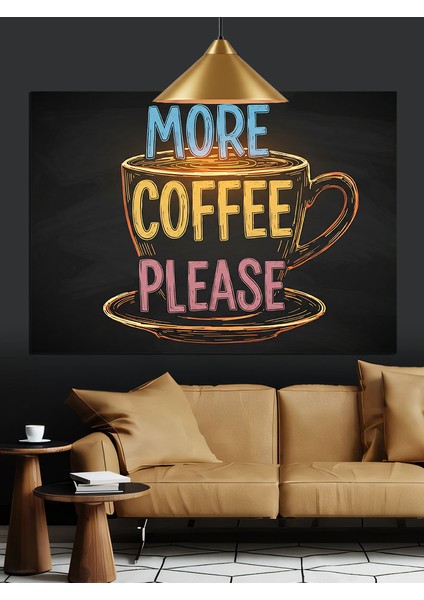 Kahve Fincanında Eğlenceli Yazı Dekoratif Kanvas - Mdf Ahşap Tablo fırsatları