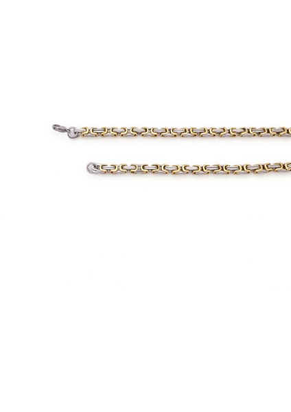 Çelik Iki Renkli Kral Erkek Zincir Kolye ZN-518 fiyatları