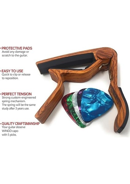 Gitar Kaposu, 6 Telli Çelik Folk Gitar ve E-Gitar Için– Gül Ağacı Renkli Çinko Alaşım Malzeme modelleri