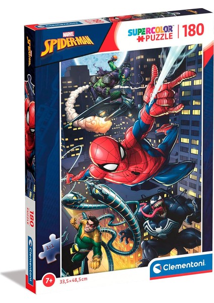 29782 Spiderman Supercolor SPIDERMAN-180 Parça Çocuk 7 Yaş, Çizgi Film, Süper Kahraman Yapbozu, &apos;da Üretilmiş, Çok Renkli
