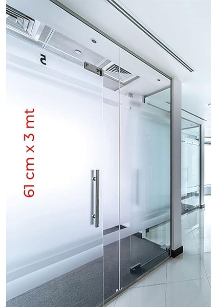 Ticaret Cam Kumlama Kendilğinden Yapışkanlı Duvar Kağıdı 61 cm Beyaz