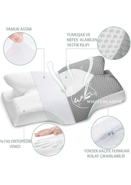 Belezza Ortopedik Rahat Uyku Yastığı + Ekstra Yedek Kılıf fırsatları