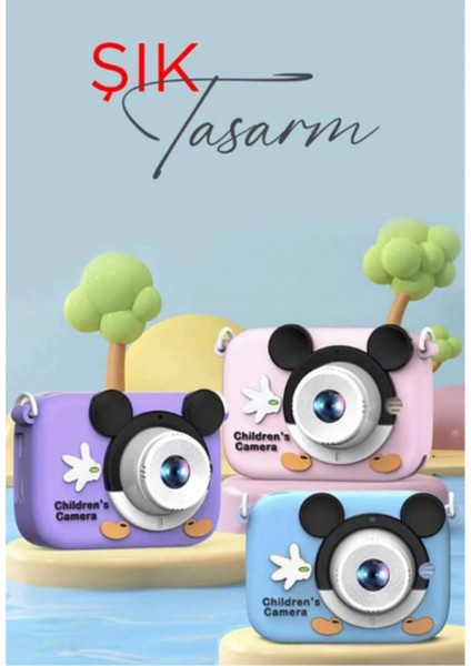 Mini 1080P Hd Çocuk Kamera Dijital Fotoğraf Makinesi 2.0 Inç Ekran 5 Adet Oyun Pembe - Lisinya fırsatları