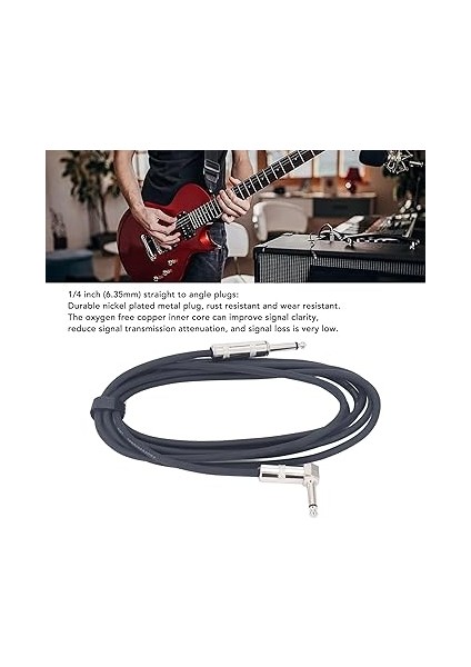 Gitar, Bas, Amfiler Için Oksijensiz Bakır Çekirdekli ve Nikel Fişli Gürültü Bastırma Elektro Gitar Kablosu fırsatları