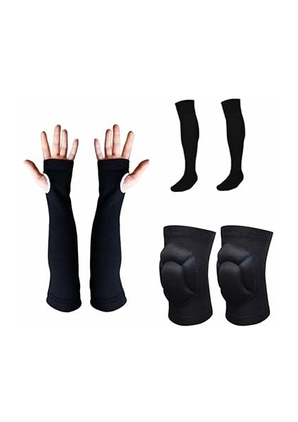 Seti - Dizliği, Çorabı ve Kolluğu (M Beden) | Profesyonel Oyuncular Için Tam Korumalı Voleybol Aksesuarları