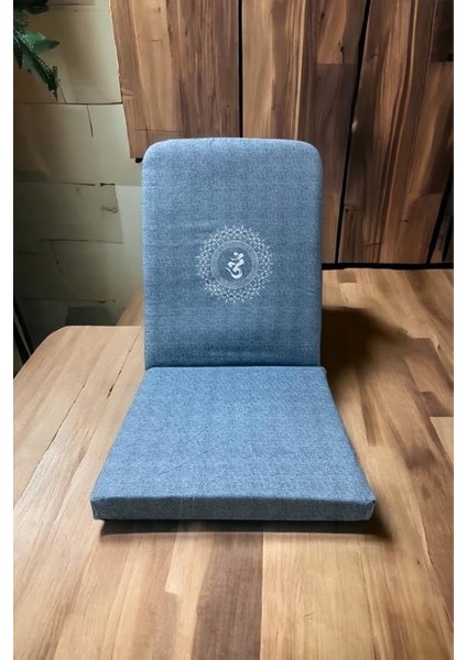 Sandalyesi, Backjack, Sırt Destekli Yer Minderi, Ohm Baskılı Meditasyon Sandalyesi (Mavi) modelleri