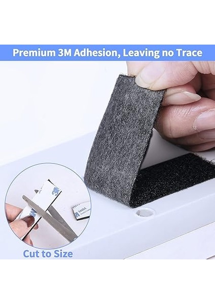 Ağır Hizmet Tipi Kendinden Yapışkanlı Velcro Bant - 2,5 x 10CM 12 Takım - Ev, Ofis, Iç Mekan ve Dış Mekan Için Güçlü Arka Yapışkanlı Bağlantı Elemanı - Delik ve Vida Yerine, Siyah modelleri