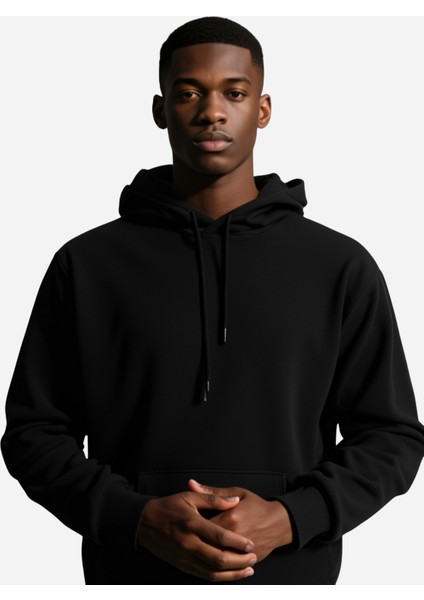 Erkek Kapüşonlu Kanguru Cep 3 Iplik Puf Yumuşacık (Içi Polarlı)