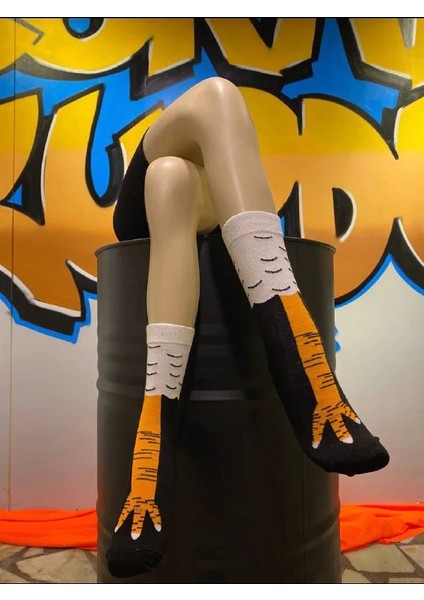 Tavuk Ayağı Desen Soket Çorap