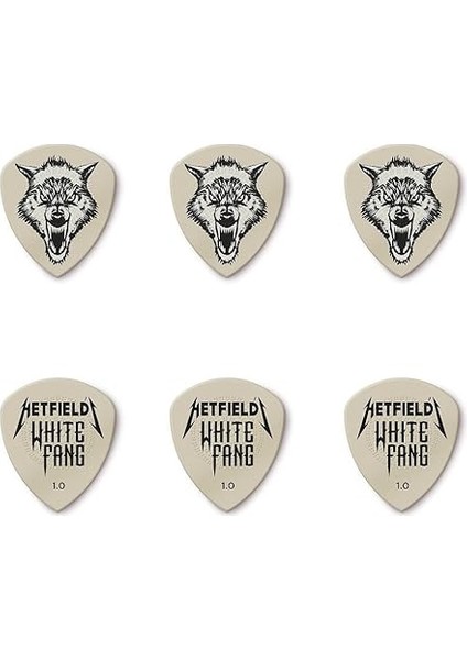 Dunlop Hetfield'ın Beyaz Dişi Özel 1.0mm Akış Gitar Seçim Kalay (PH122T100) modelleri