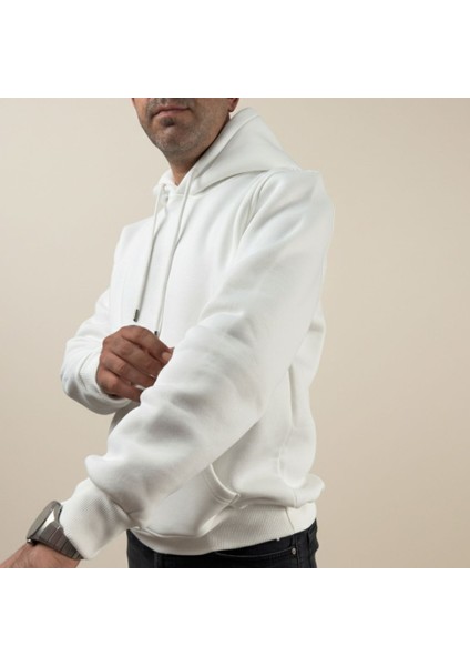 Erkek Oversize Kapüşonlu Pamuklu Sweatshirt, 3 Iplik Içi Polarlı Şardonlu Kalın Kışlık Sweat modelleri