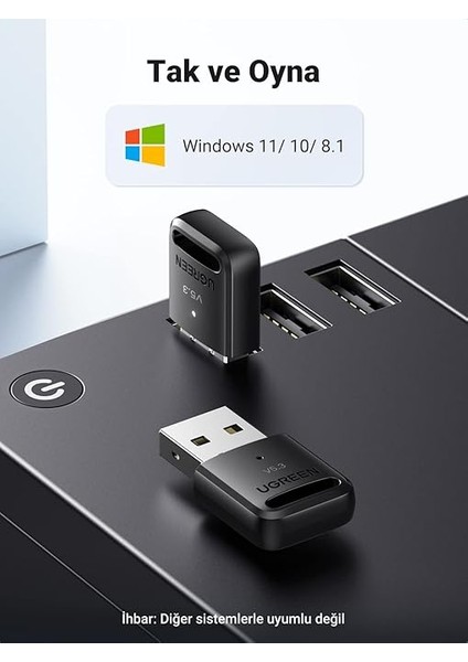 Mini USB Dongle Bluetooth 5.3 Adaptör Siyah modelleri