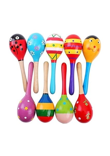 Maracas Holzrassel Ahşap Çıngıraklı Rattert Shaker Davul Çocuk Müzik Aleti Oyuncak Müziğiniz Için Ahşap Çıngırak Pedagojik Oyuncak Için Çocuk Seti Rastgele Renk Kırmızı DEMARKT-1105 fiyatları