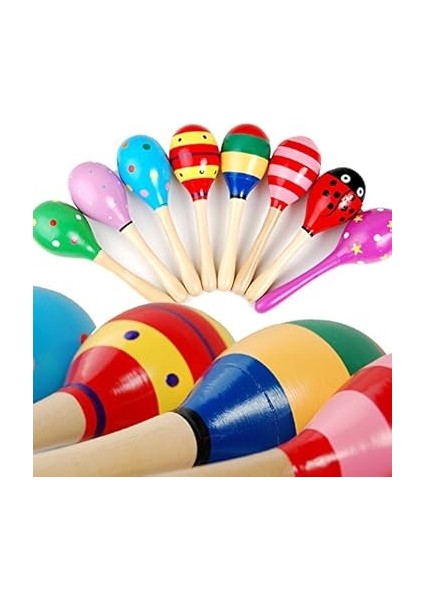 Maracas Holzrassel Ahşap Çıngıraklı Rattert Shaker Davul Çocuk Müzik Aleti Oyuncak Müziğiniz Için Ahşap Çıngırak Pedagojik Oyuncak Için Çocuk Seti Rastgele Renk Kırmızı DEMARKT-1105 modelleri