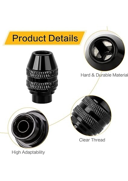 2 Adet 4486 Çok Chuck Dremel Için 0.4-3.2mm Çok Hızlı Değişim Anahtarsız Chuck Yedek Aksesuarları Dremel 4486 Döner Araçları 4000 3000 395 8200 7700 modelleri