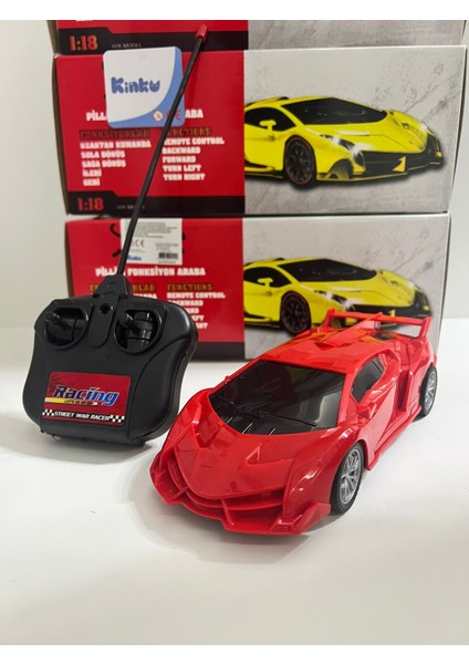 Full Fonksiyon Uzaktan Kumandalı Pilli Yarış Arabası 30X10 cm [mavi-Kırmızı -Sarı] Renkleri Mevcut fırsatları
