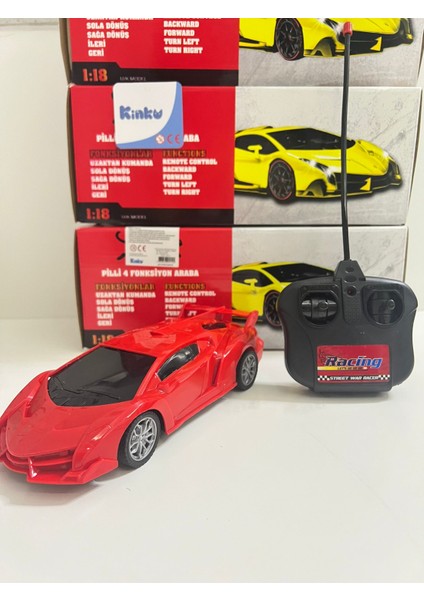 Full Fonksiyon Uzaktan Kumandalı Pilli Yarış Arabası 30X10 cm [mavi-Kırmızı -Sarı] Renkleri Mevcut