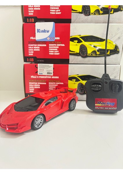 Full Fonksiyon Uzaktan Kumandalı Pilli Yarış Arabası 30X10 cm [mavi-Kırmızı -Sarı] Renkleri Mevcut