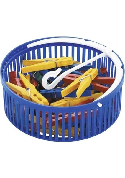 30 Mandallı Çamaşır Mandalı Sepet Mavi modelleri