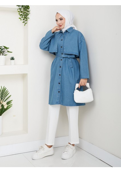 Tesettür Kot Kap- Mavi modelleri