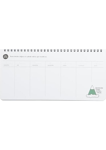 Hisli Şeyler 13X27 Spiralli, Haftalık - Zirvedeyim Duymuyorum, Yeşil modelleri