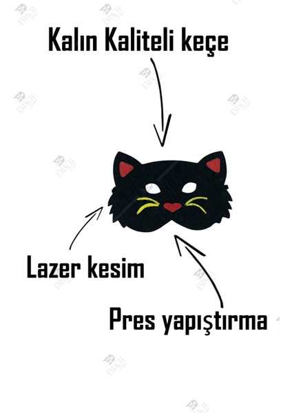 Kedi Temalı Kaliteli Keçe Hayvan Figürlü Maske modelleri