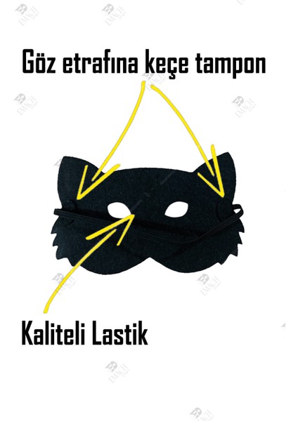 Kedi Temalı Kaliteli Keçe Hayvan Figürlü Maske fırsatları