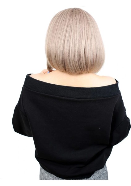 Kahkülsüz Düz Kısa Fiber Sentetik Peruk - Küllü Bebek Sarı fırsatları