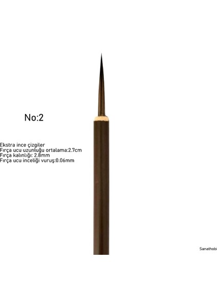 Tahrir Fırçası Kurt Kılı No:2-Çini, Seramik, Tezhip, Minyatür, Brush, Ekstra Ince-1 Adet