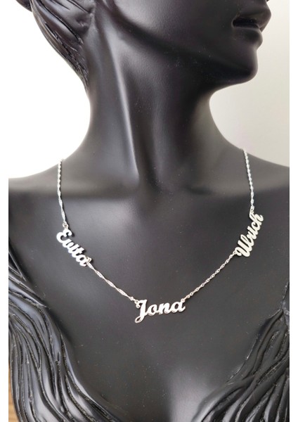 925 Ayar Gümüş 3 Isimli Kolye