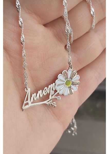 925 Ayar Gümüş Isimli Papatya Kolye