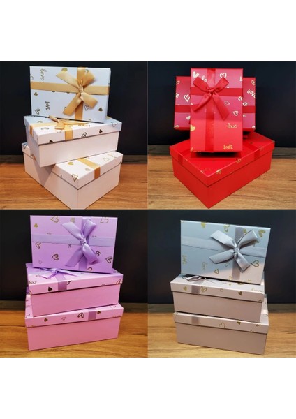 3'lü Dikdörtgen Hediye Kutusu fiyatları