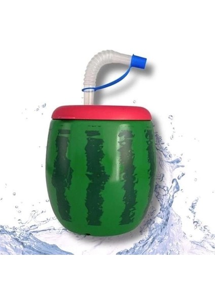 Karpuz Model Kendiliğinden Pipetli 900 ml Suluk, Matara