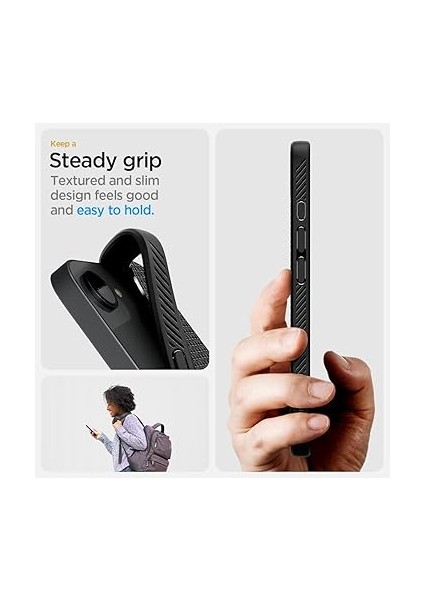 iPhone 16E ile Uyumlu Magsafe Kılıf Liquid Air Hava Kanalı Teknolojisi Askeri Sınıf Koruma Magfit Matte Black Dokulu Yüzey Kapak - ACS09151 indirimleri