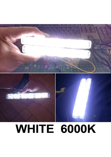 6 Ledli Gündüz Farı Gündüz Ledi Drl LED Lamba 18W Su Geçirmez