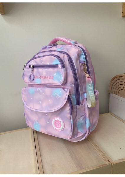 Kız Çocuk Ilköğretim Çantası Ultra Hafif Ortopedik Sırt Okul Çantası (Pembe-Lila-Mor) fırsatları