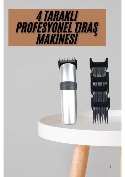 Yeni Nesil Profesyonel Şarjlı Saç Sakal Tıraş Makinesi Ayarlanabilir 4 Taraklı