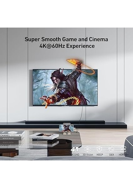 USB C - HDMI 3 Ayaklı Kablo [4K@60Hz, Alüminyum Kabuk, Naylon Örgülü], Thunderbolt 3/4/5 iPhone 15 Pro/max, MacBook Pro/air 2023, iPad Pro, Surface Book 2, Galaxy S23 ve Daha Fazlası ile Uyumlu fiyatları