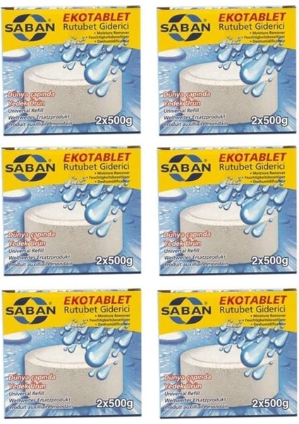 Nem Alıcı Rutubet Giderici Yedek Tablet 6'lı 2 x 500 Gram Natural