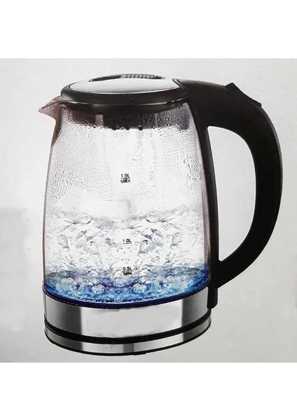 Cam Gövdeli 1.8l Elektrikli Su Isıtıcı Kettle 1500W Hızlı Kaynatma LED Işıklı fiyatları