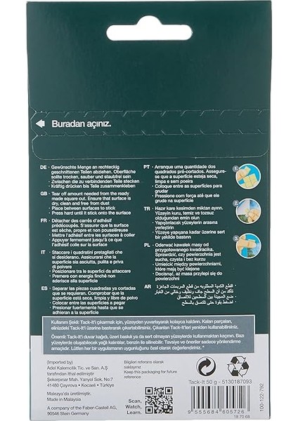 Tack It 50 gr Yapıştırıcı, Sökülebilir ve Yeniden Kullanılabilir Yapıştırıcı (Çok Renkli, Asorti) fırsatları